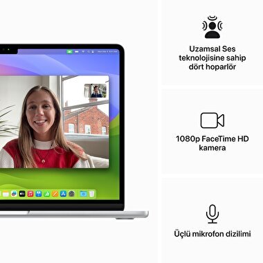 Apple MacBook Air 13' M3 Çip 8 Çekirdekli CPU 10 Çekirdekli GPU 24GB Bellek 512GB SSD Gümüş  MC8N4TU/A