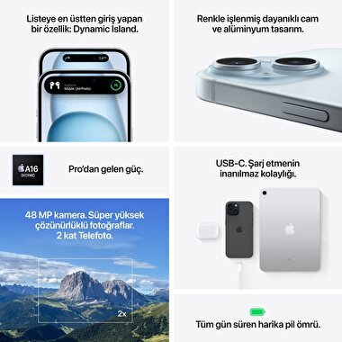 Apple iPhone 15 Plus 512GB Siyah  MU1H3TU/A